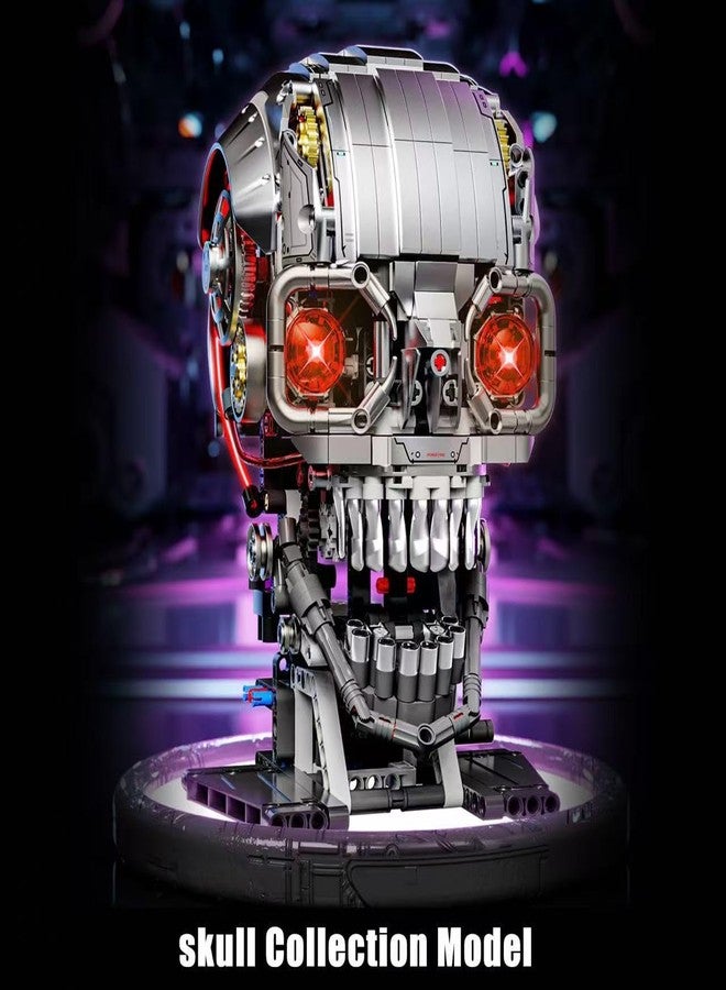 Fangool Mechanical Skeleton Head Building Blocks Set, Scary Zombie Themed Skull Action Figure Toy Kit, Horror Scene Decoration Kit, Halloween, Christmas or Birthday Gifts for Friends, 1099 Pcs - Image 3